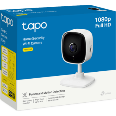 Cámara IP Wi-Fi / 1080p Full HD / Visión Nocturna IR 9 m (29.5 ft) / Ángulo de Visión 105° / Audio Bidireccional / MicroSD 128 GB