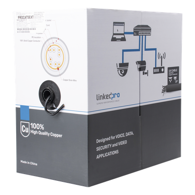 Bobina de Cable / Cat5e / FTP / 305 m (1000 pies) / Blindado / Intemperie CMX / 24 AWG