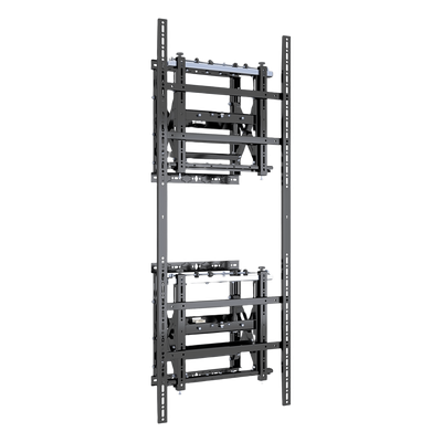 Soporte Modular para Pantallas / Altura Ajustable 200 a 1600 mm (7.9 a 63.0 in) / Ancho 600 mm (23.6 in) / Profundidad Ajustable 134 a 300 mm (5.3 a 11.8 in) / Montaje Horizontal y Vertical / Acero 10.2 mm