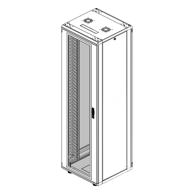 Gabinete Rack de Piso / 42 Unidades / 19 Pulgadas / Carga 1000 kg / Puerta Cristal Templado / Ventilación Superior