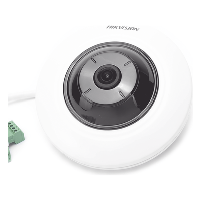Mini Cámara Fisheye IP / 5 Megapixel / Panorámica 180°-360° / IR 8 m (26.2 ft) / Audio Integrado / PoE / Alarmas I/O
