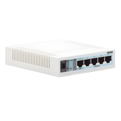 Switch SOHO / 5 Puertos Gigabit / 1 Puerto SFP / PoE Pasivo / SwOS
