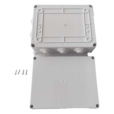 Caja de Derivación para Exterior / IP65 / IK07 / 10 Entradas / 200 x 155 x 80 mm (7.9 x 6.1 x 3.1 in) / ABS Aislante
