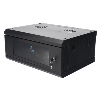 Gabinete de Pared 4U / 19″ / Profundidad 455 mm / Cristal Templado / 80 kg / Interior
