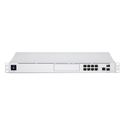 Gateway UniFi / 8 Puertos Gigabit / 2 Puertos 10G SFP+ / Rack 1U / NVR con Bahía HDD