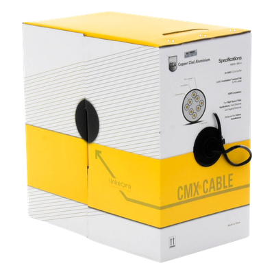 Bobina de Cable / Cat5e UTP / 305 m (1000 ft) / CCA / 24 AWG / 100 MHz / Interior / Negro