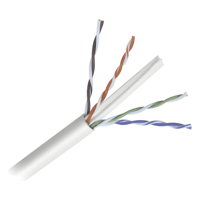Bobina de Cable Cat6+ / 152m (500ft) / Calibre 23 AWG / 250 MHz / UL / Blanco