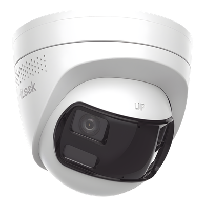 Cámara Turret IP / 8 Megapixel / Panorámica 180° / Dual Light 30 m (98.4 ft) / PoE / Audio Bidireccional / IP67
