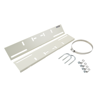 Montaje de Poste / Abrazaderas 3′ a 5′ / Acero Calibre 16 / 394 x 73 x 12 mm / Ajustable 200-370 mm