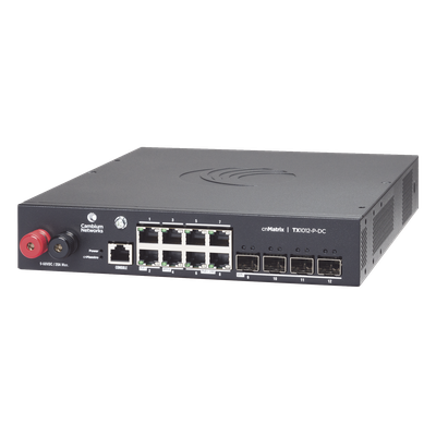 Switch PoE / 8 Puertos Gigabit / 4 SFP+ / 170 W PoE Budget / Capa 2 / Gestión en la Nube / DC