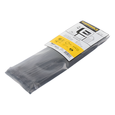 Cincho de Nylon / 300 mm (11.8 in) x 3.6 mm / Resistente a UV / Exterior / Tensión 178 N / Paquete 100 pz