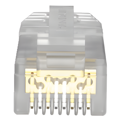Plug RJ45 / Cat6A / 23-24 AWG / 50μm Oro / 2500 Ciclos / 100 Piezas / 0.26-0.31 in Diámetro