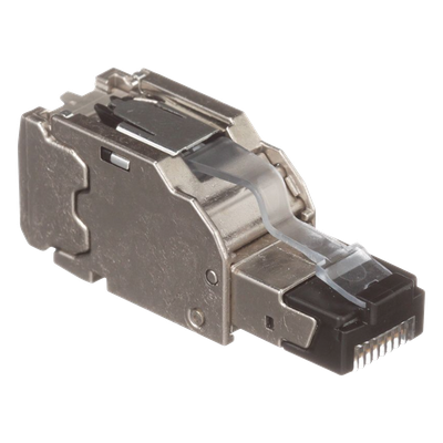 Plug RJ45 Blindado / Terminación en Campo / Cat5e/Cat6/Cat6A / 22-26 AWG / -40 a 85°C / Color Plata