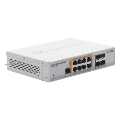 Switch PoE Administrable L3 / 8 Puertos Gigabit RJ45 / PoE 802.3af/at y Pasivo