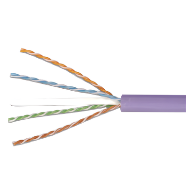 Bobina de Cable UTP / Cat6 / 4 Pares / 24 AWG / LS0H / 305 m (1000 pies) / Violeta