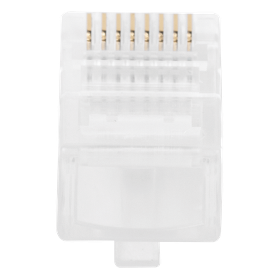 Bote de 100 Conectores RJ45 Cat5e / Sin Blindaje / Chapado Oro 30 Micras / 24 AWG