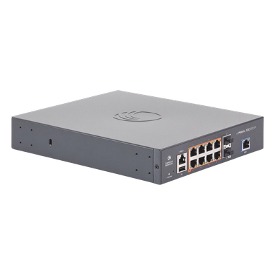 Switch Capa 3 / 10 Puertos / 8 PoE Gigabit 802.3af/at / 2 SFP / 20 Gbps Rendimiento / Administración en la Nube