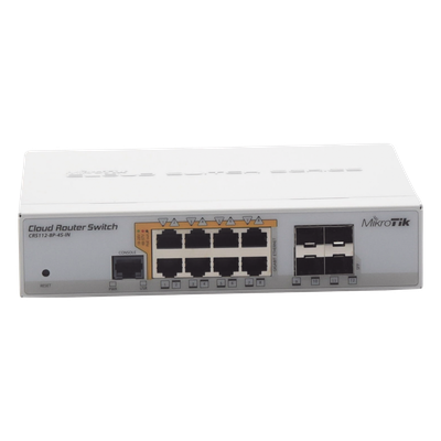 Switch PoE Administrable L3 / 8 Puertos Gigabit RJ45 / PoE 802.3af/at y Pasivo