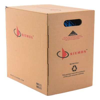 Bobina de Cable UTP / Cat6 / 23 AWG / PVC CM / 305 m (1000 pies) / Azul