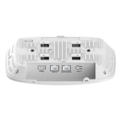 Punto de Acceso Wi-Fi 6/6E / Tri-Banda 2.4/5/6 GHz / 3 Radios SDR / 6.6 Gbps / 1,500 Clientes / PoE 802.3bt / Montaje en Techo o Plafón