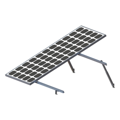 Soporte para Paneles Solares / 2 Módulos / Riel 2.7 m (8.9 ft) / Aluminio Anodizado / Inclinación 20-45° / Viento 136 km/h