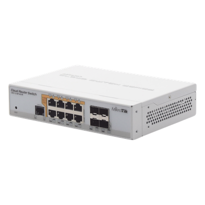 Switch PoE Administrable L3 / 8 Puertos Gigabit RJ45 / PoE 802.3af/at y Pasivo
